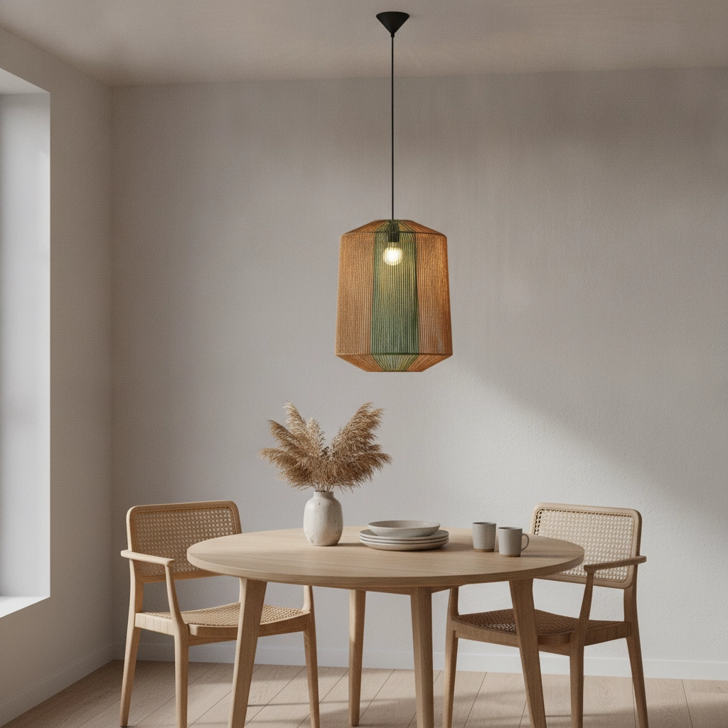 Hanglamp Dena Ø 38cm bruin met groen