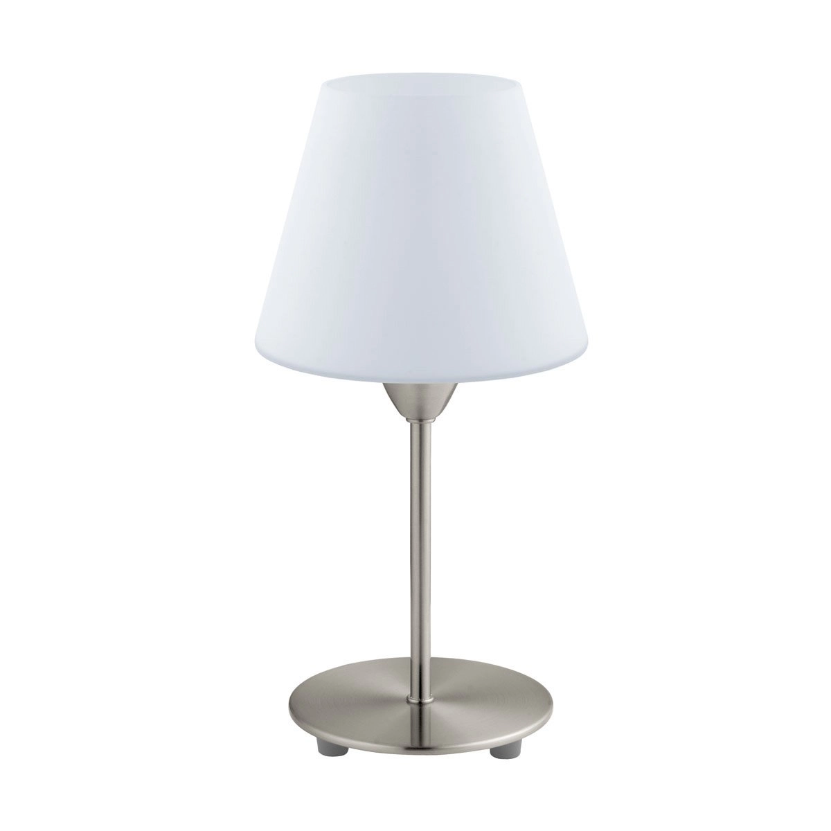 Tafellamp Damasco 1 30cm nikkel mat met wit