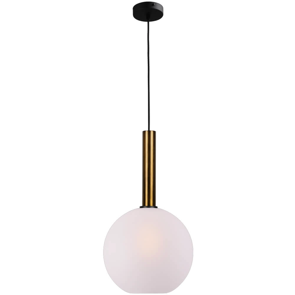 Hanglamp Ø 30cm Bella 2 Antiek messing met mat wit glas