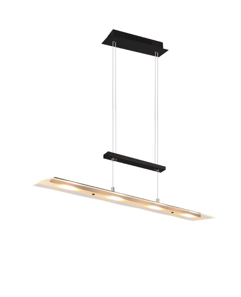 Glazen hanglamp Milos zwart Trio 4017807588286