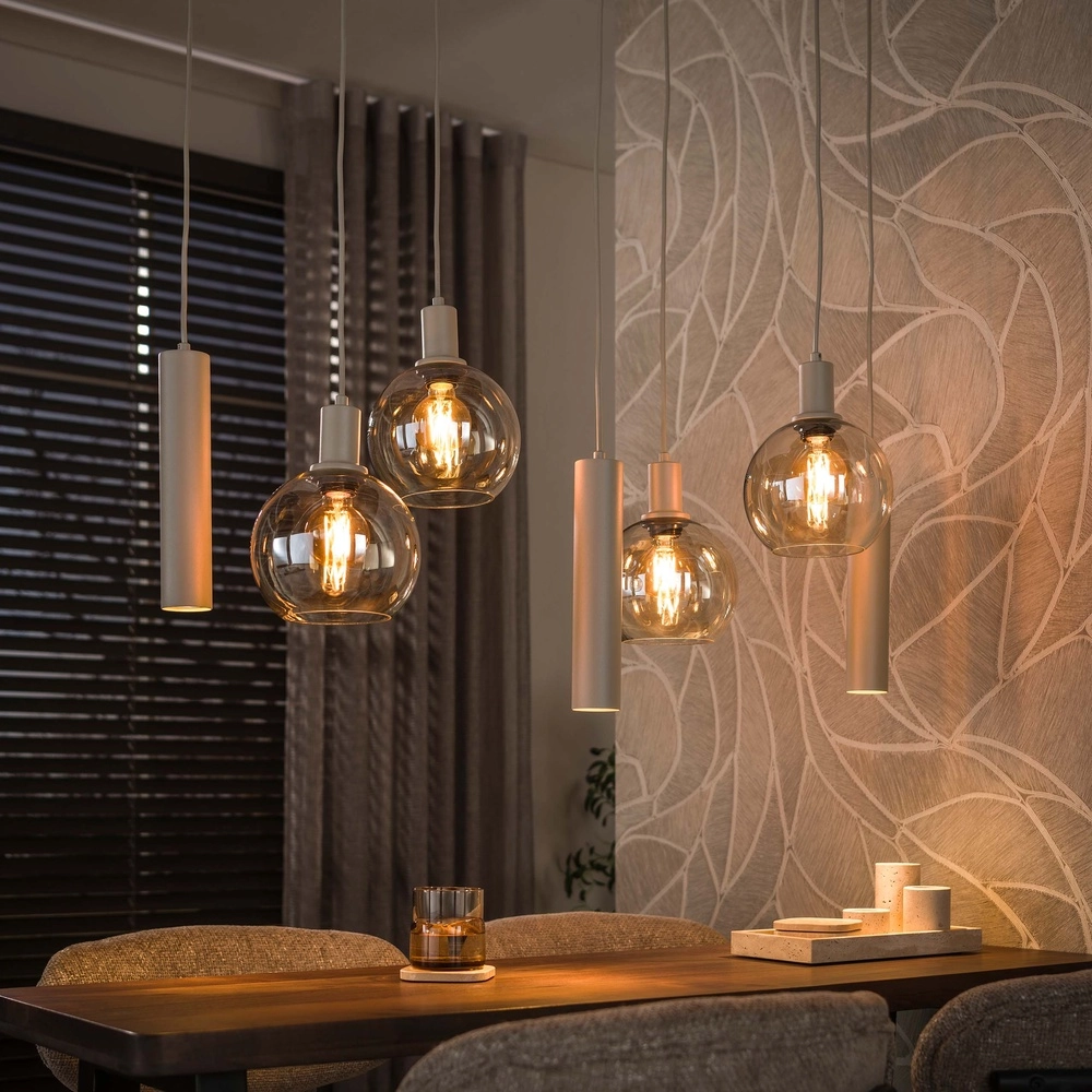 Design hanglamp Sfera 7-lichts zand bruin