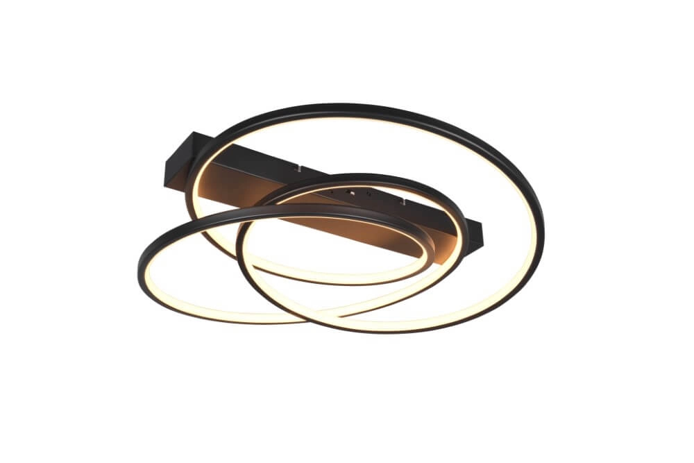 Slaapkamer plafondlamp Darvin zwart - 65cm