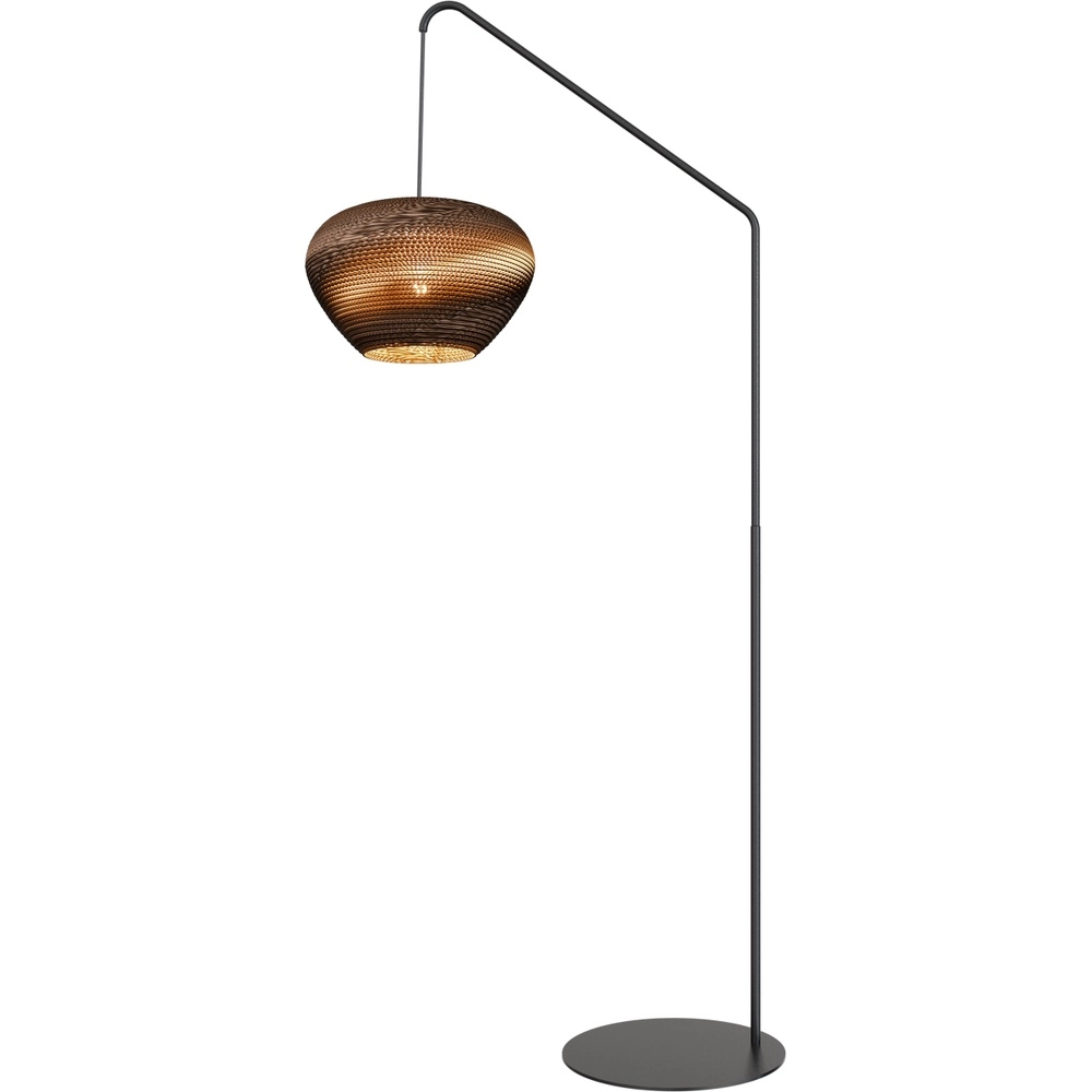 Think Paper vloerlamp Cartone zwarte voet