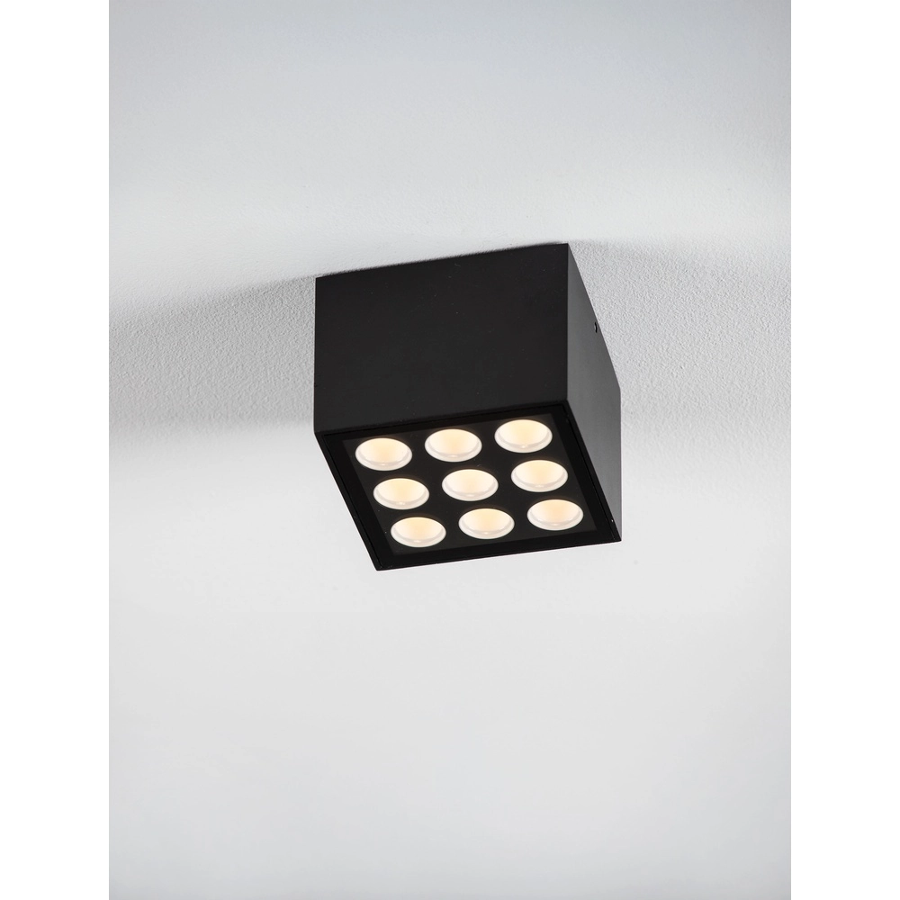 Plafondlamp Jax vierkant 11cm antraciet
