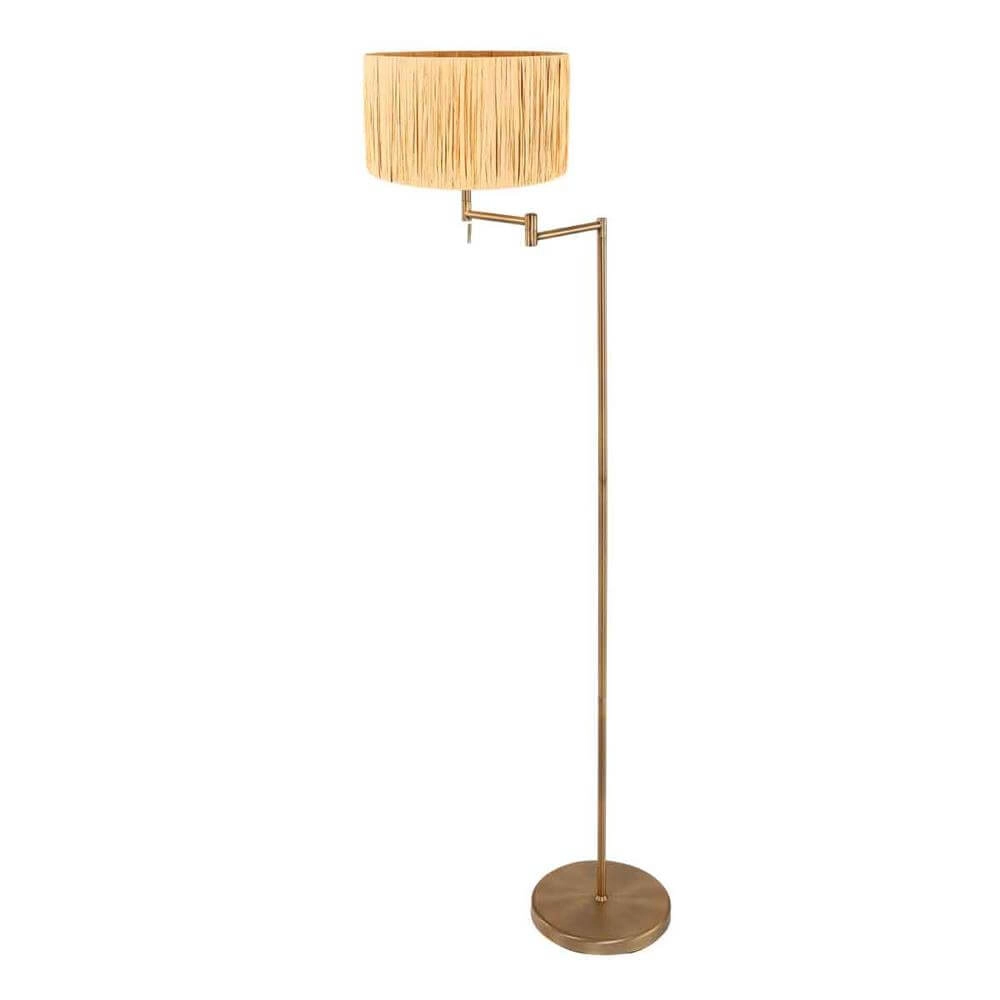 Vloerlamp Bella brons met strokleurige kap Steinhauer 8712746174441