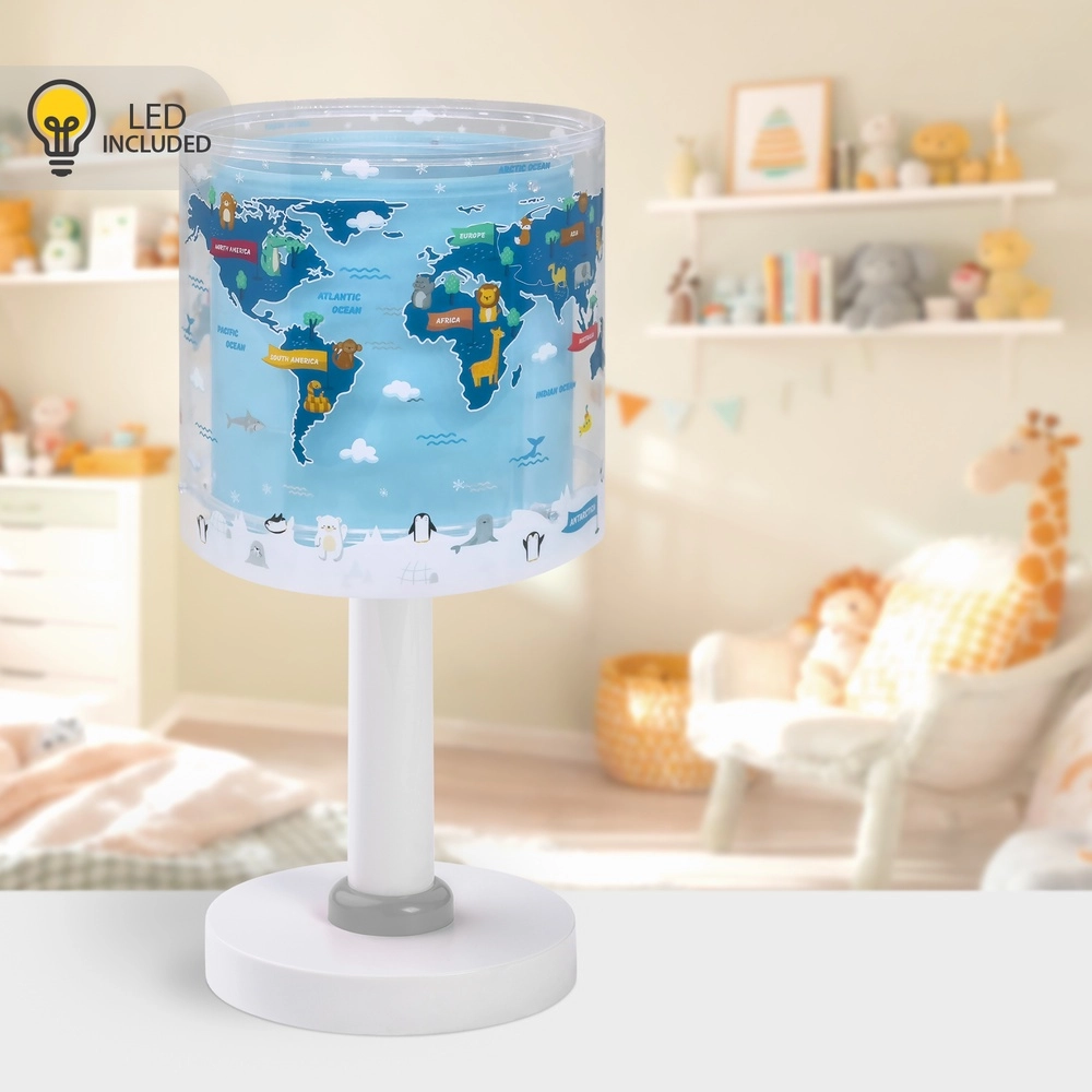 Kinderkamer tafellamp Kids World blauw Dalber 8420406406718