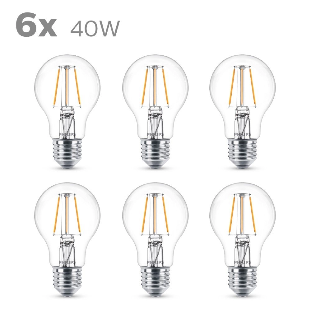 4W - E27 - 2700K - 470 lumen set van 6 Philips 8718696774977