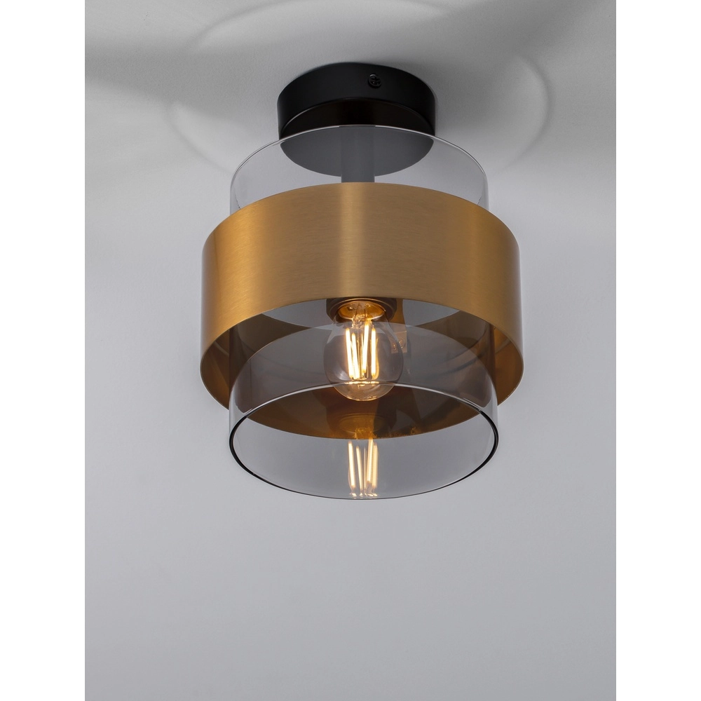 Plafondlamp Sianna Ø 18cm zwart met goud