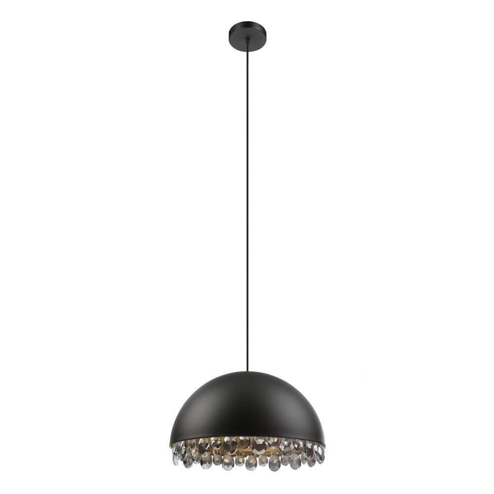 Zwarte hanglamp met kristal Gaetano 2 Ø 45cm