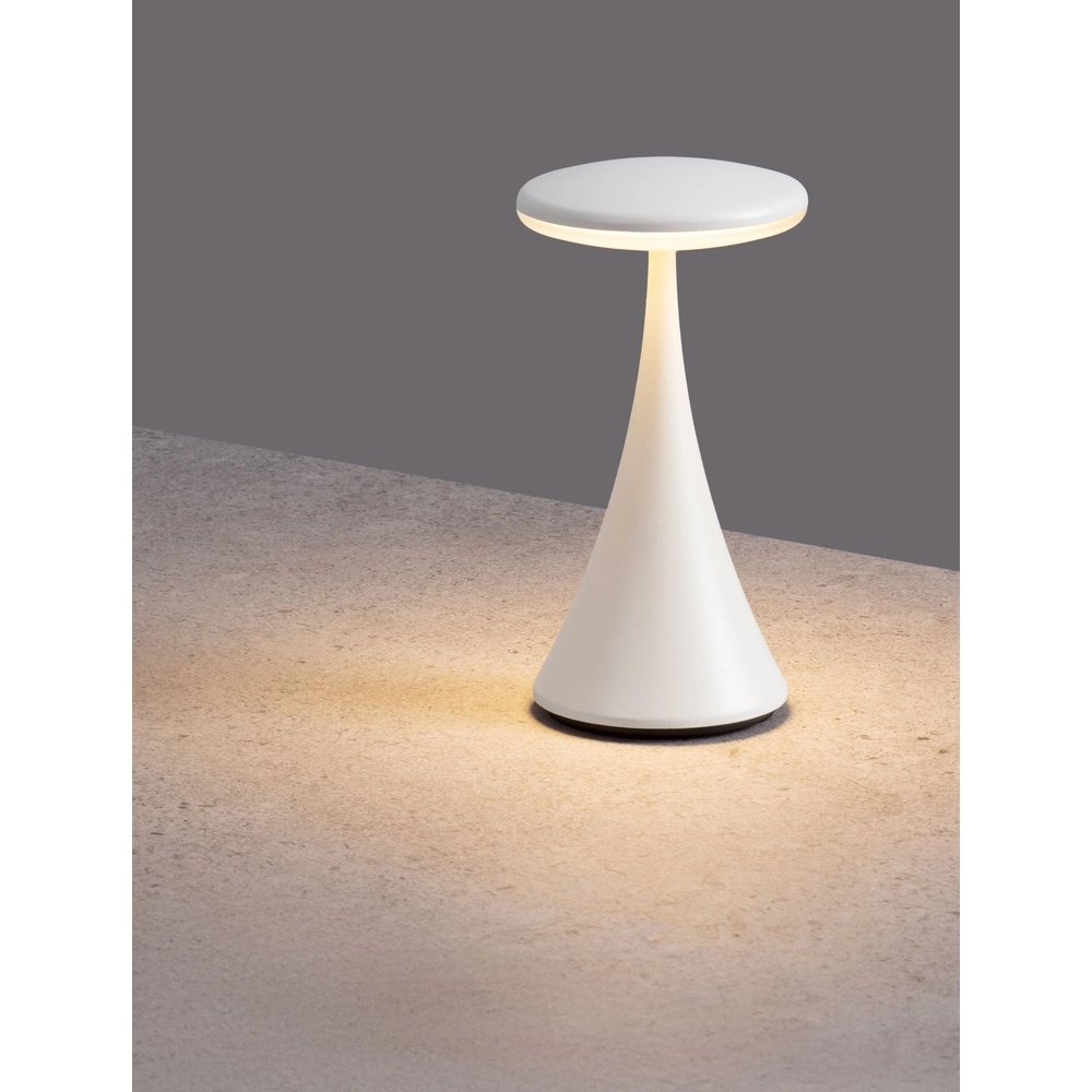 Tafellamp Elbo wit oplaadbaar met USB