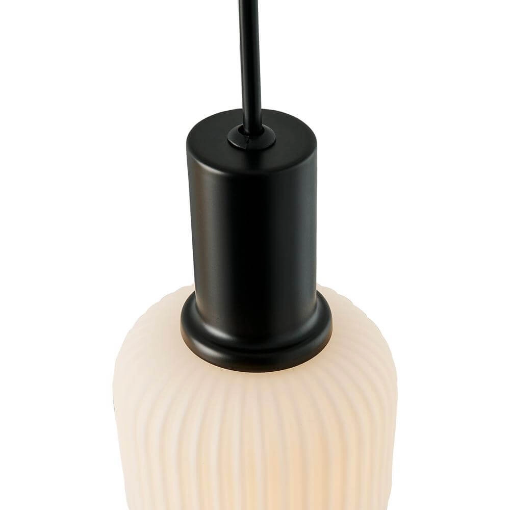 3-lichts hanglamp Milford zwart met wit Nordlux 5704924018671