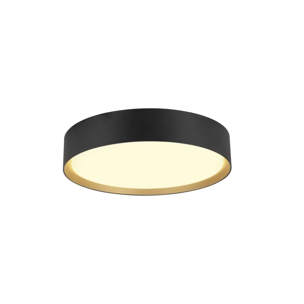 Plafondlamp Decona Ø 30cm zwart met goud - 3000K/4000K