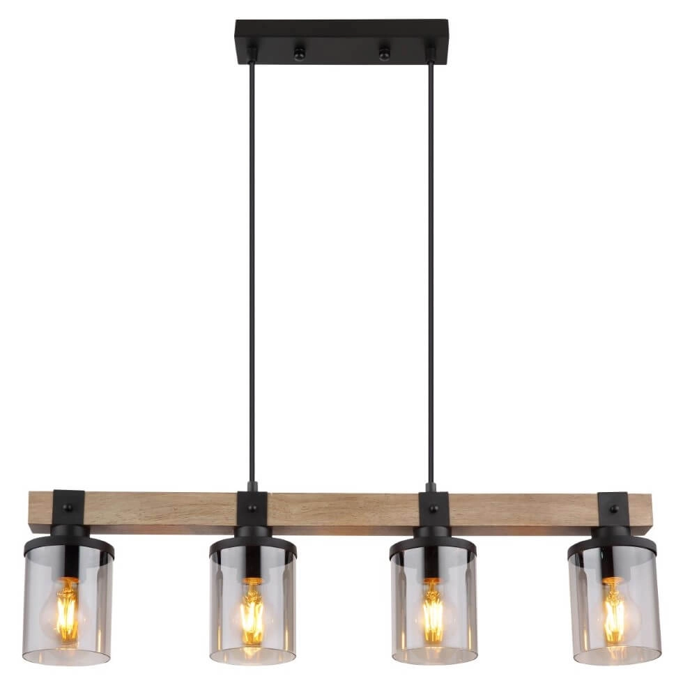 Houten hanglamp Lila 4-lichts Globo 9007371431724