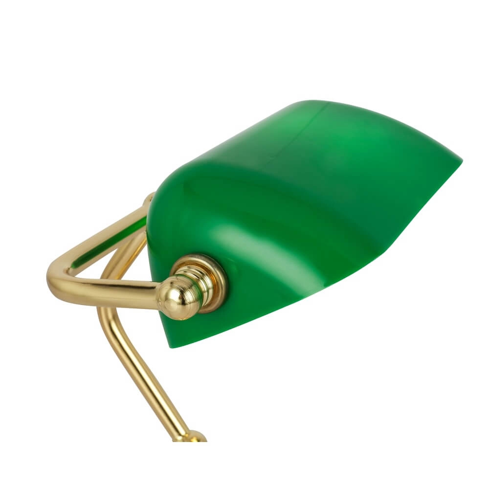 Klassieke bureaulamp Antique goud met groen glas Globo 9007371357451