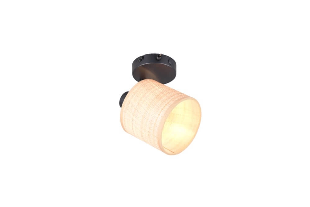 Zwarte wandlamp Aimee met crème kap Trio 4017807637335