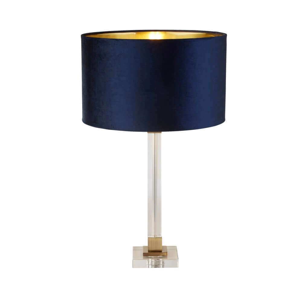 Design tafellamp Scarborough goud met donkerblauw Searchlight 5053423257006