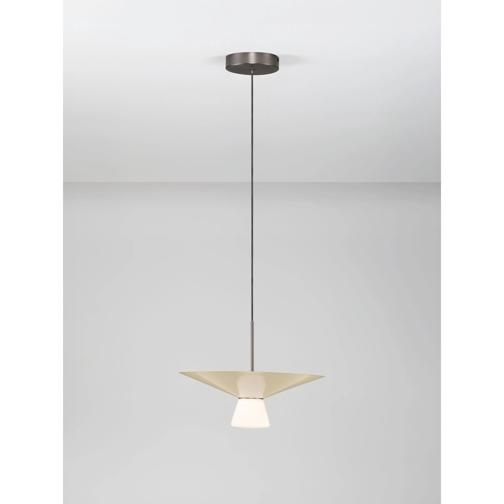 Design hanglamp Baris wit met grijs Ø 38cm Lyora 5212017495303
