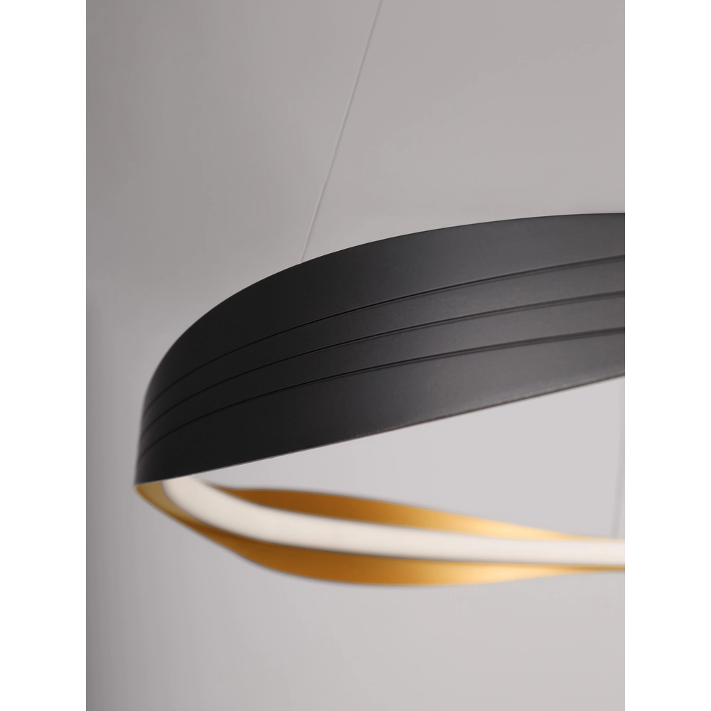 Design hanglamp Dobi Ø 60cm zwart met goud Lyora 5212017450036