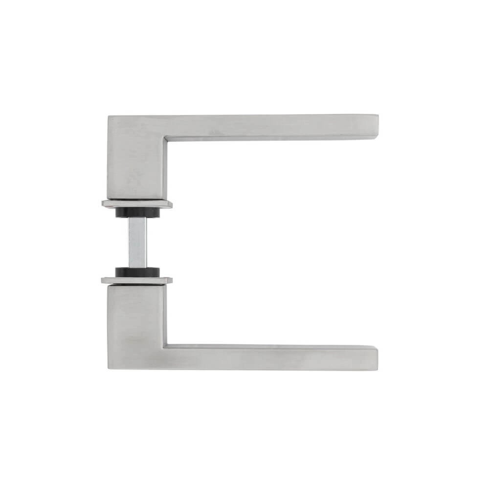 Strakke deurklink Amsterdam met klein rozet RVS Intersteel 8714186561751