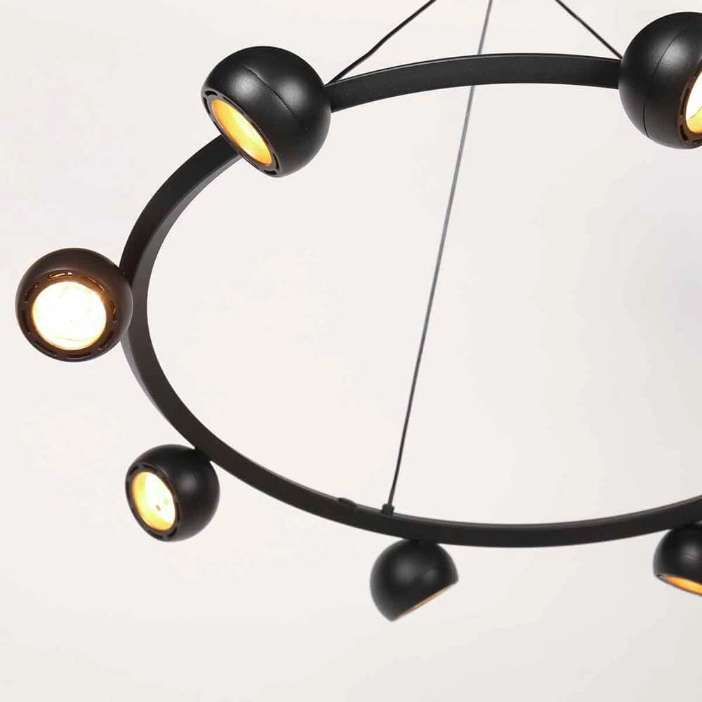 8-lichts hanglamp Marcadore rond zwart Steinhauer 8712746176636