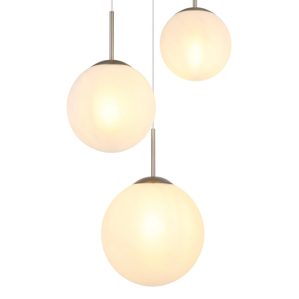 Design hanglamp Kop nikkel 3-lichts rond Globo 9007371513994