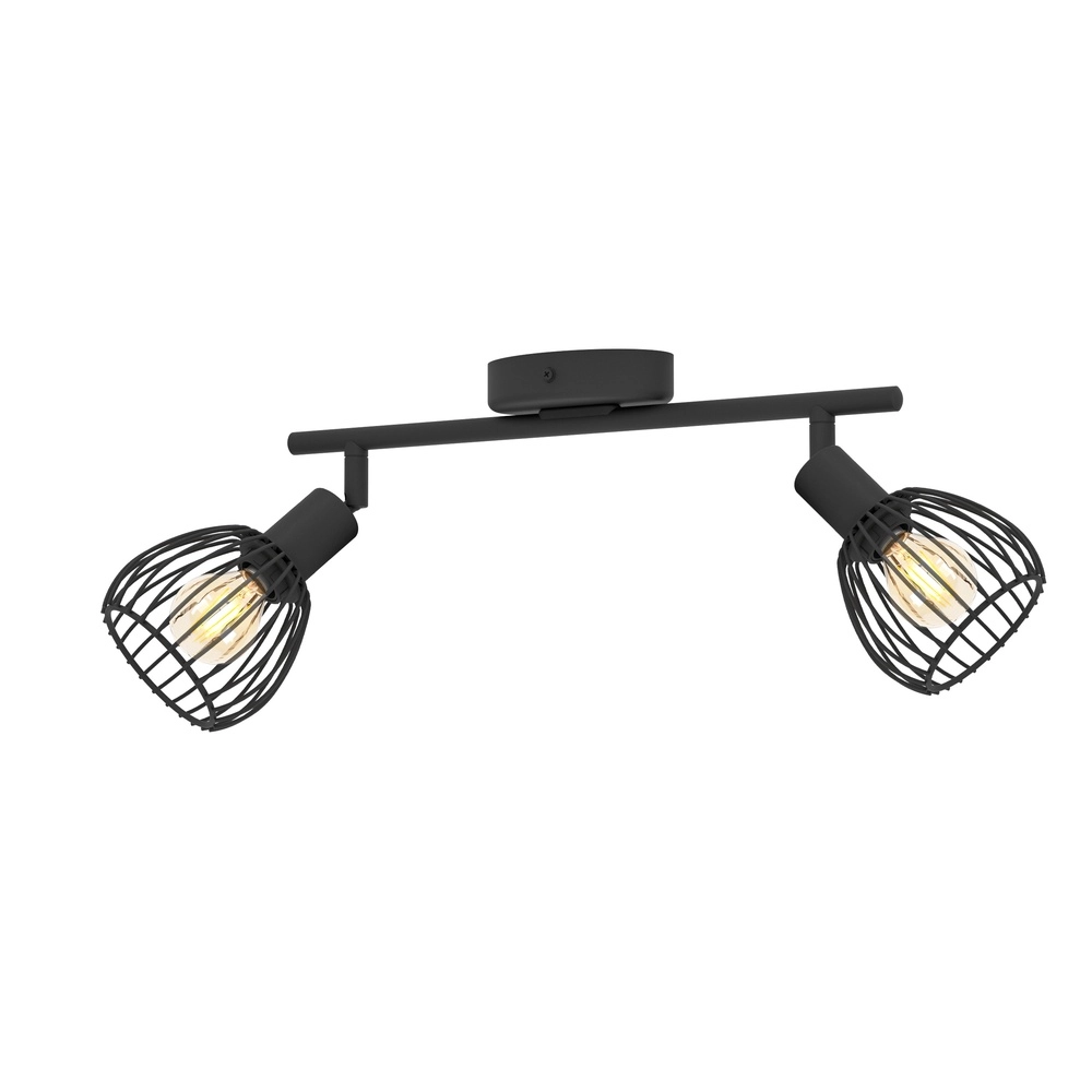 2-lichts draadlamp spotje Sonnino zwart - E14