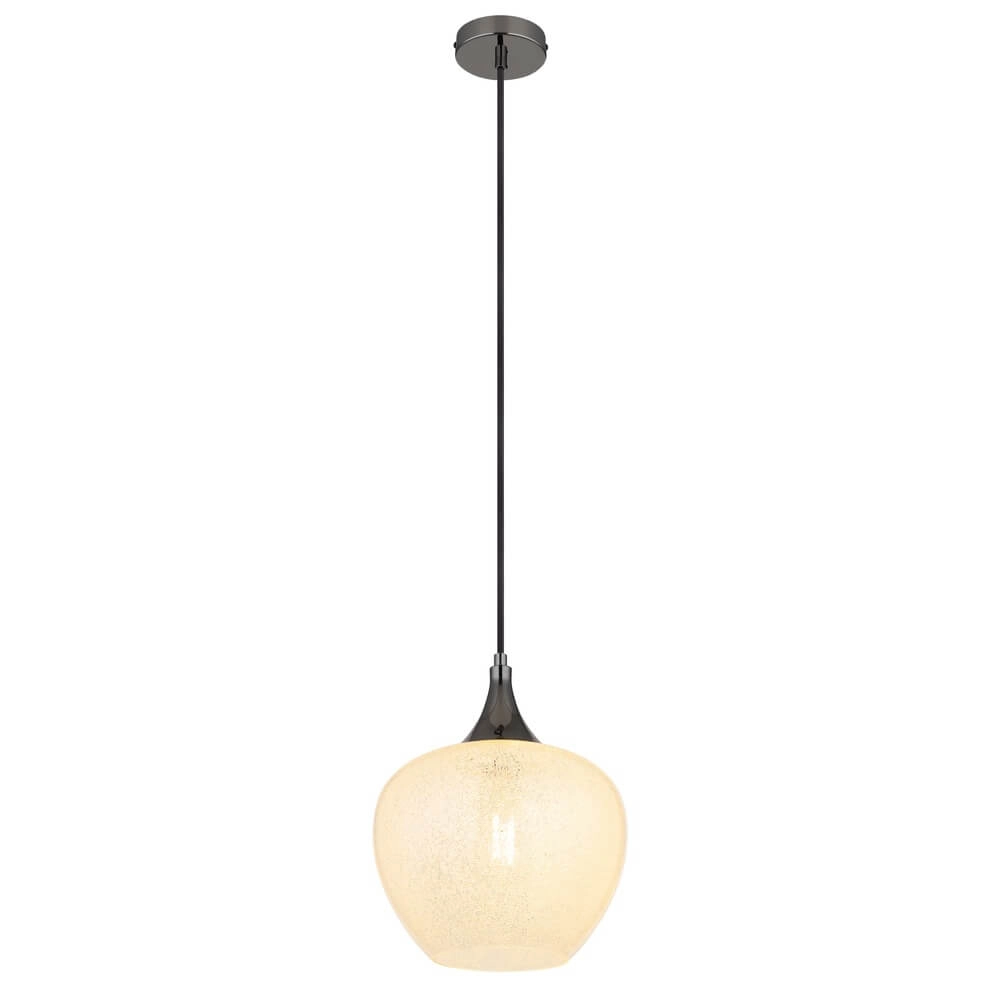 Antraciet hanglamp Maxy met wit glas Ø 24cm