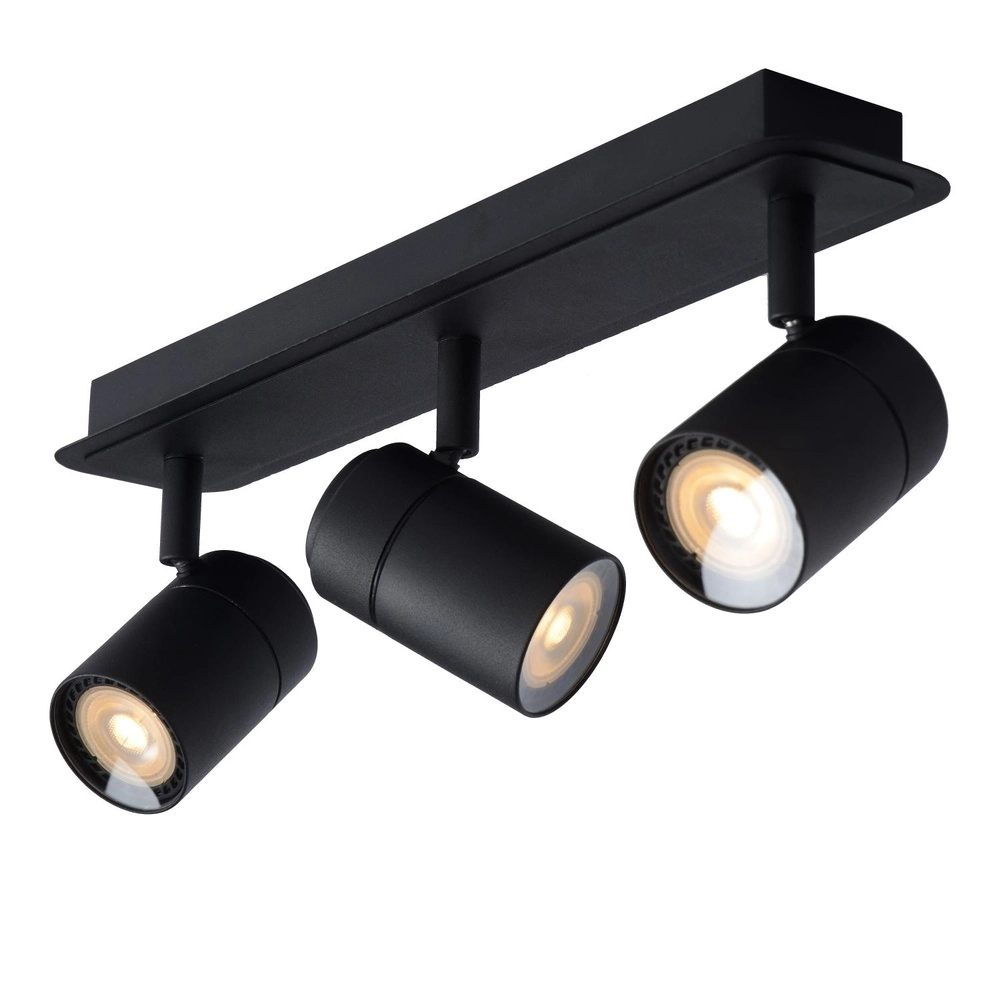 Plafondspot Lennert 3-lichts zwart Lucide 5411212262691