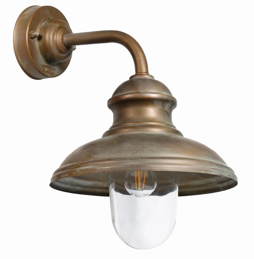Strakke buitenlamp Little Mill verouderd messing