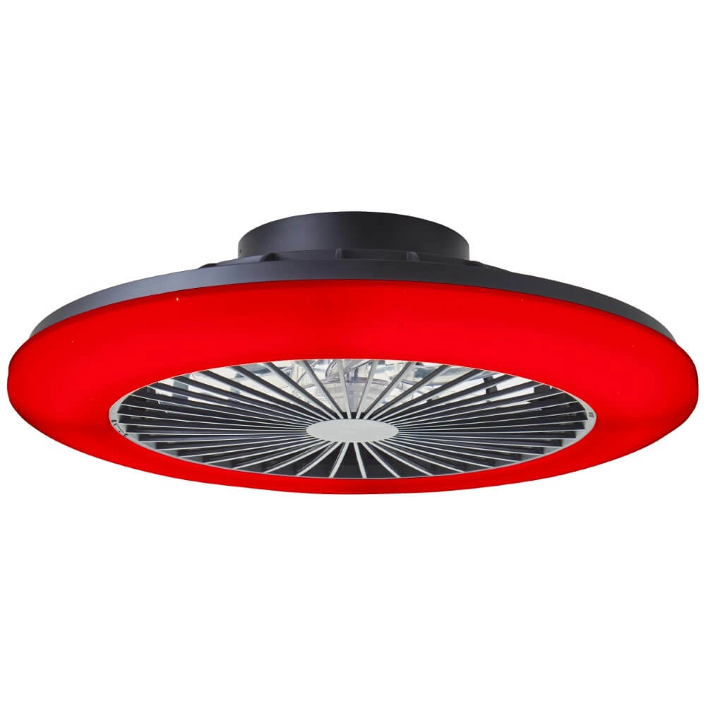 Zwarte ventilator Salerno met RGB functie Brilliant 4004353435881