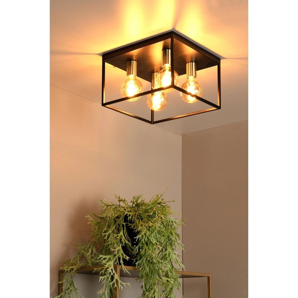 Plafondlamp Ruben zwart 36cm vierkant Lucide 5411212010919