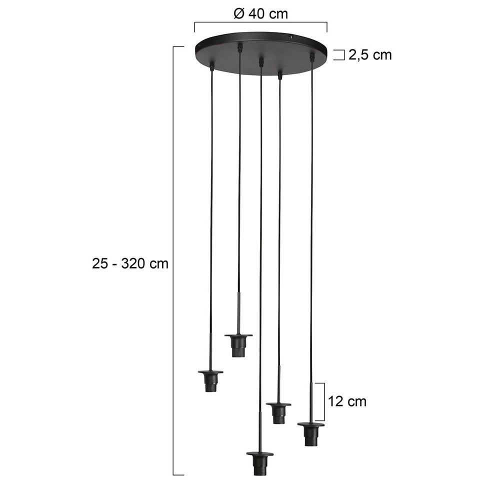 Hanglamp HaloSwap 5-lichts amber glas Steinhauer 8712746181180