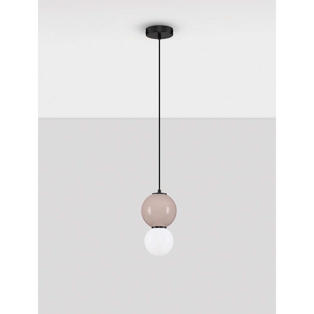 Hanglamp Noesis Ø 15cm mokka bruin met wit Lyora 5212017483713
