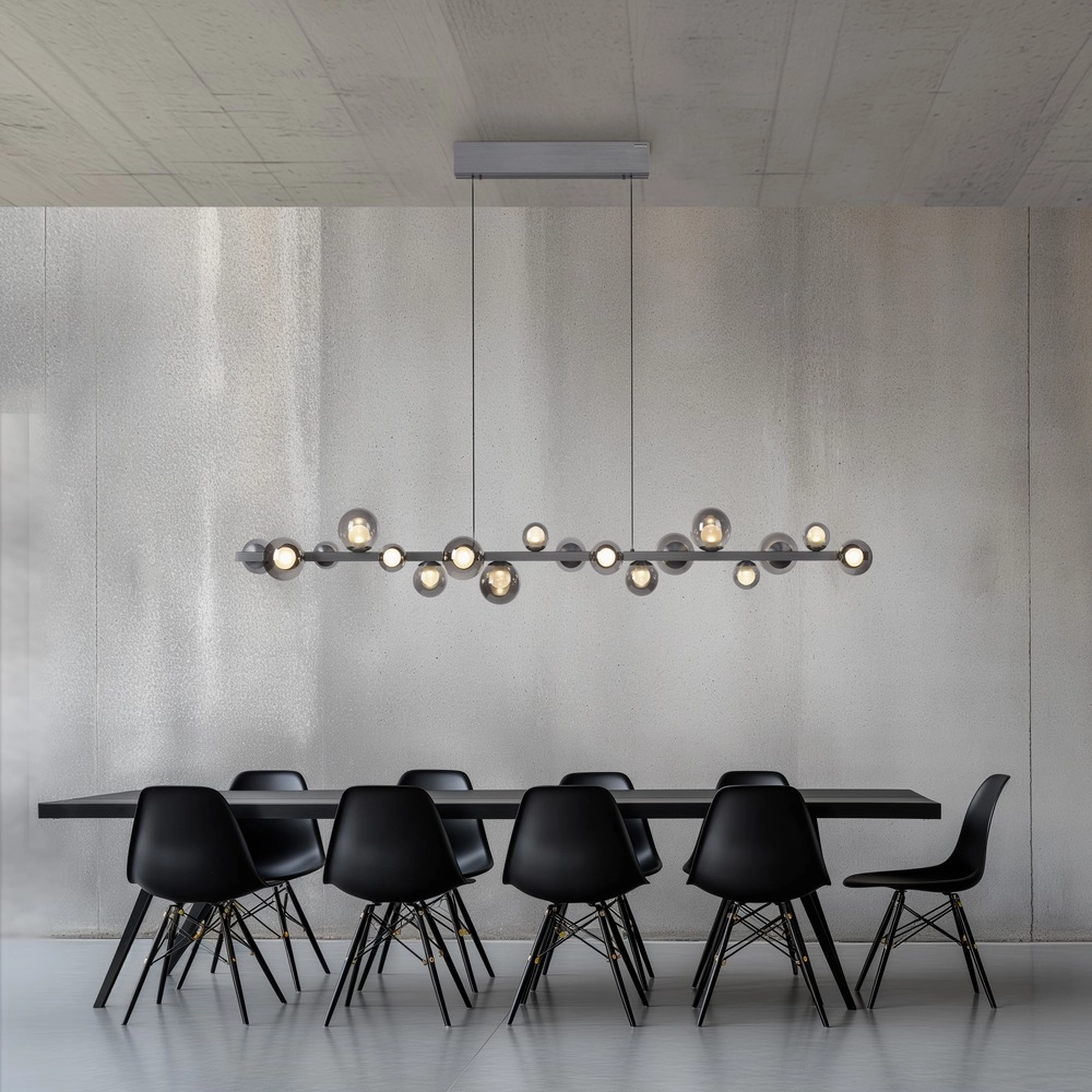 Eettafel hanglamp Pure E-Popup 18L - met smoke glas Paul Neuhaus 4012248396452