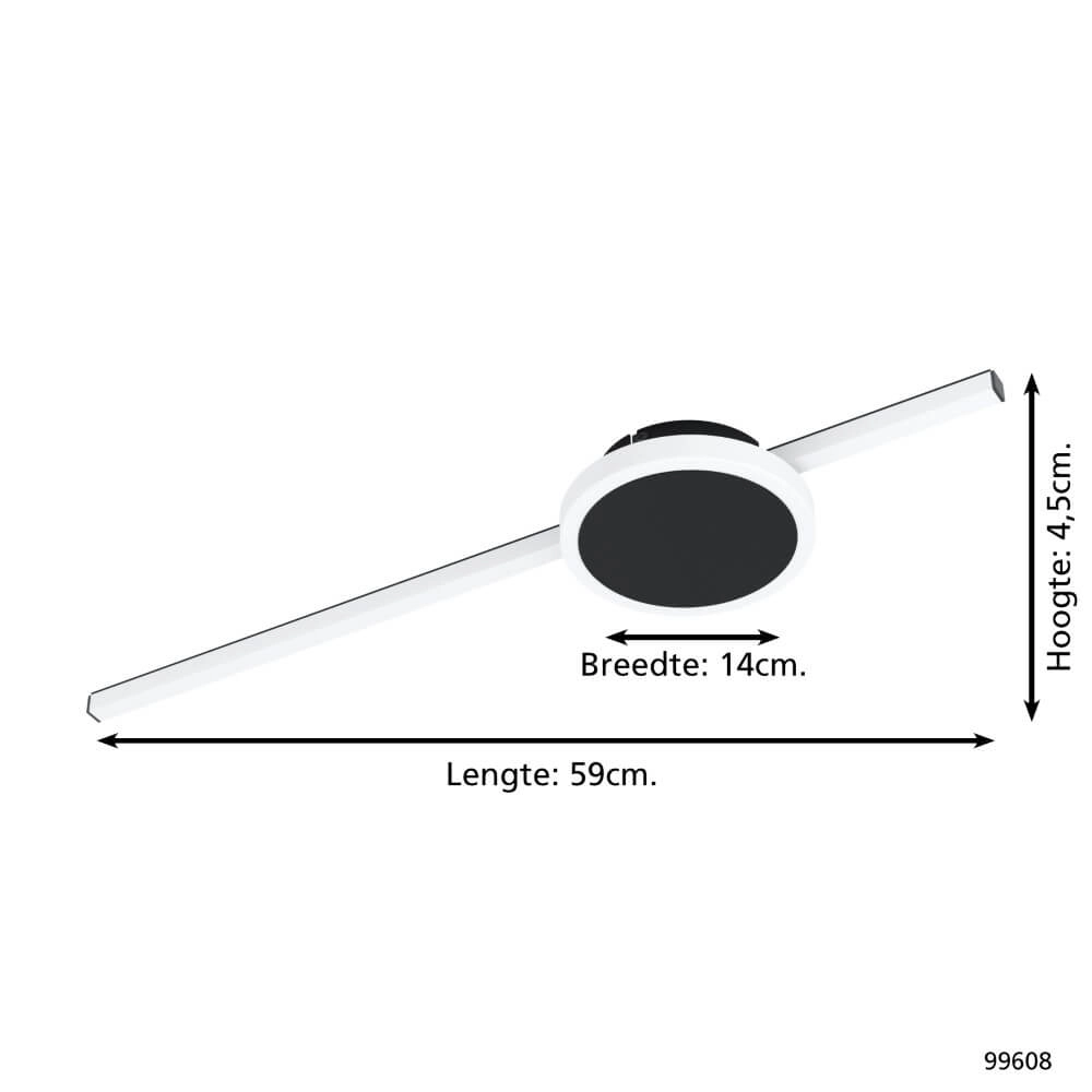 Zwarte led plafondlamp Sarginto Eglo 9002759996086