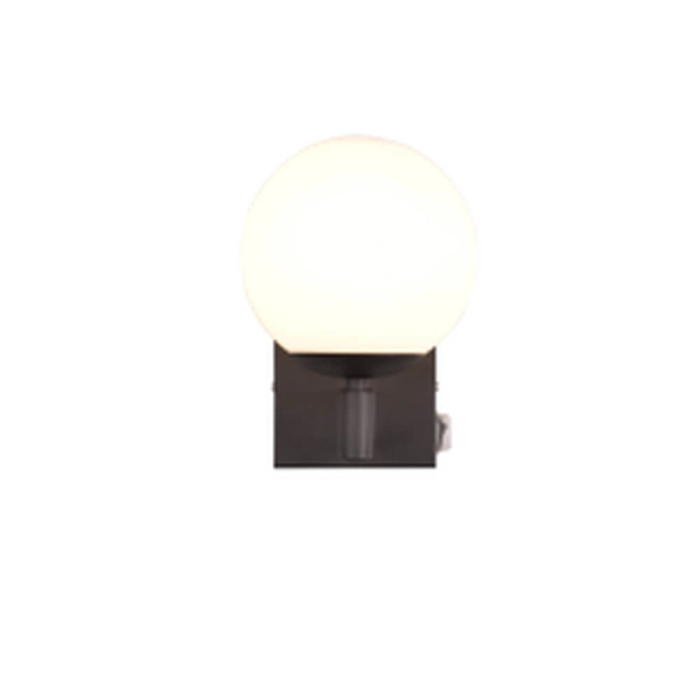 Wandlamp Kula zwart armatuur met wit glas Trio 4017807585285