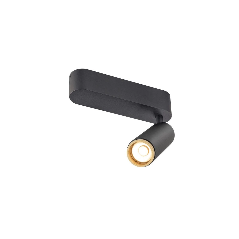 Opbouwspot Grip! M zwart met goud 2700K SLV 4024163304665