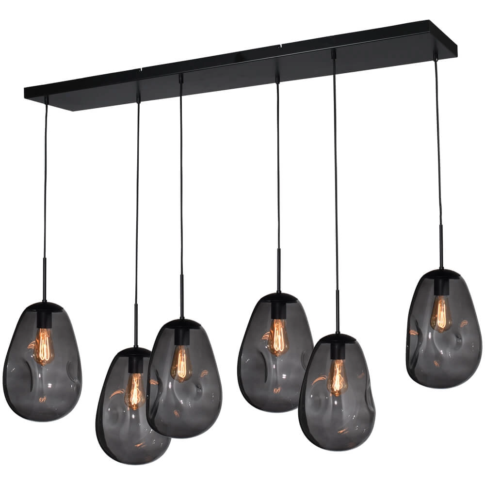 Hanglamp Lava 6x smoke glas Ø 22,5cm