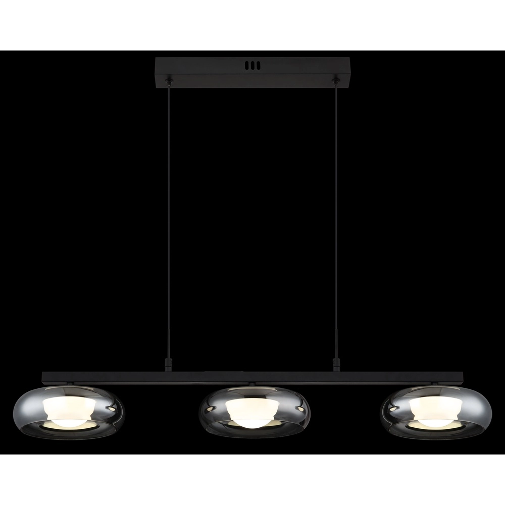 Design hanglamp Carlene 3-lichts zwart Globo 9007371566181