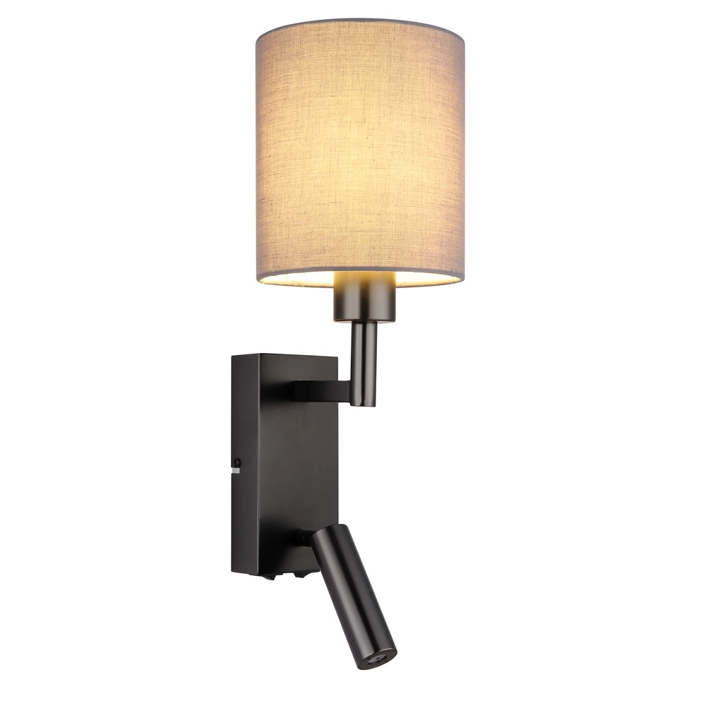 Bedlampje Zamora zwart met kapje Globo 9007371572892
