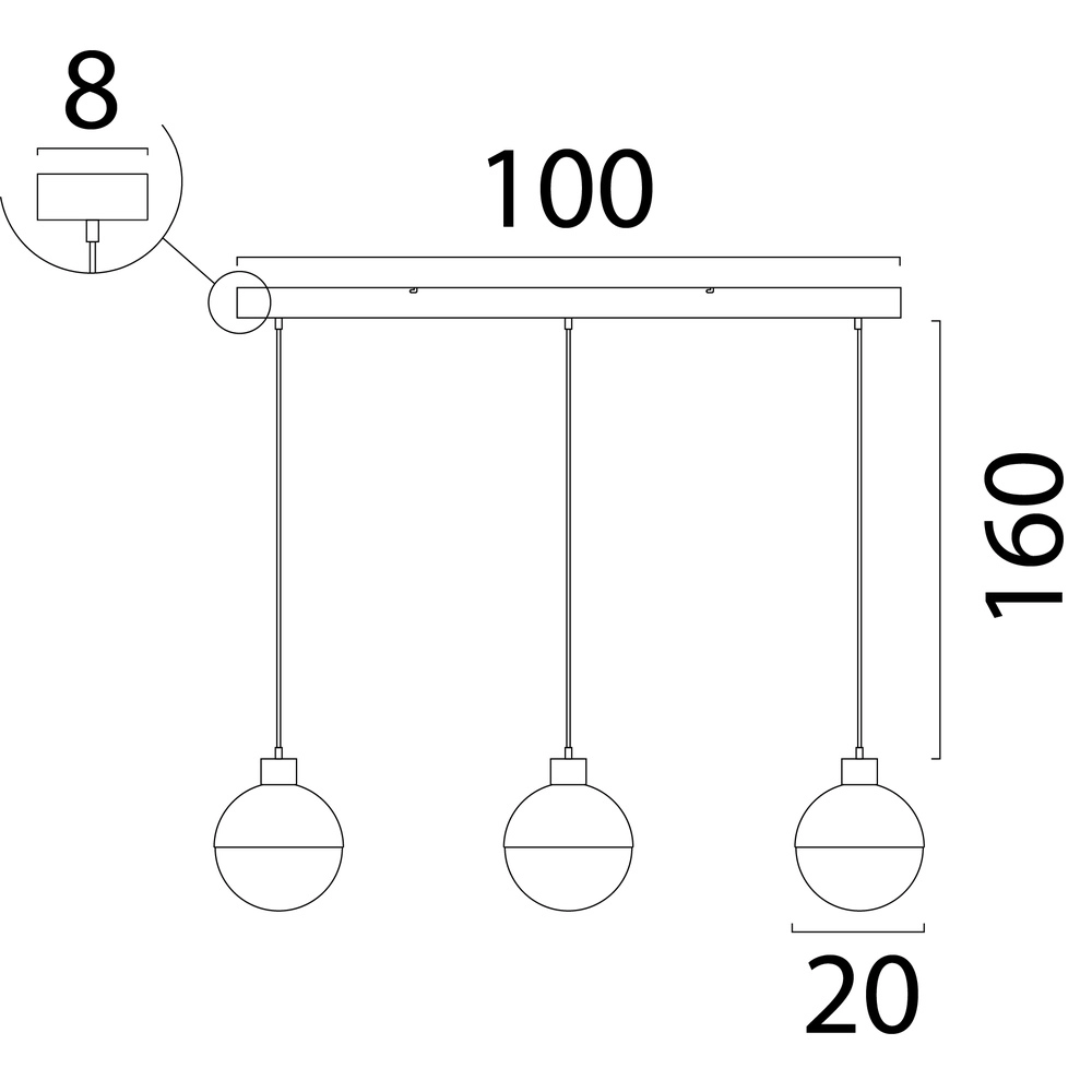 3-lichts hanglamp Opera cacao Masterlight 8718121424064