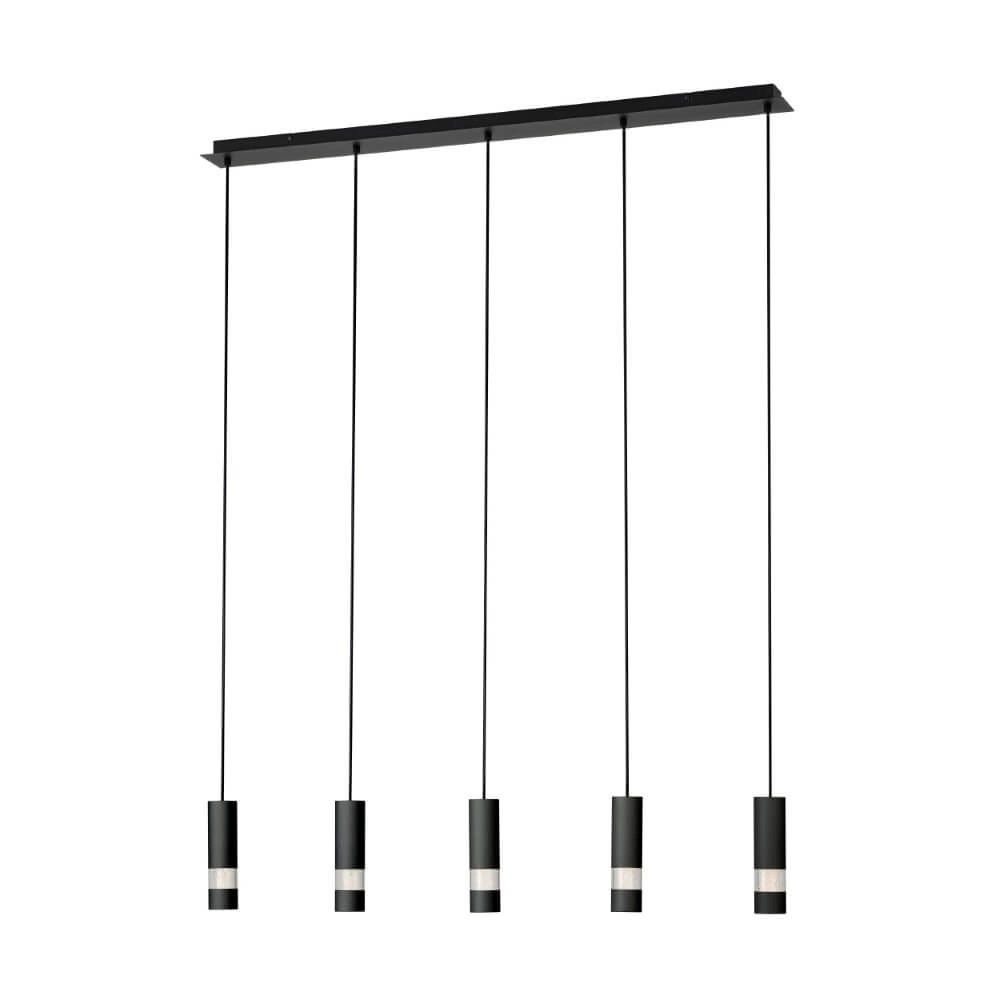 Hanglamp 5-lichts Bernabeta zwart