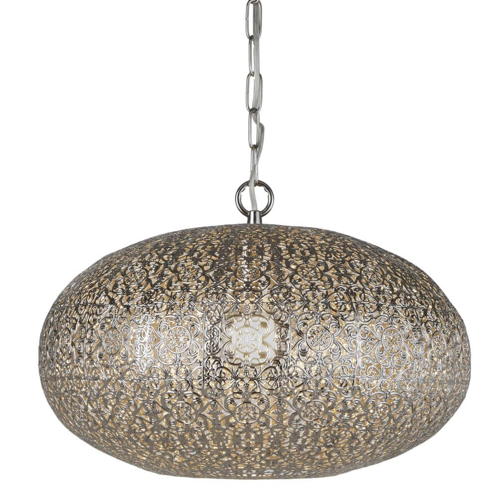 Marokaanse stijl hanglamp Fretwork RVS