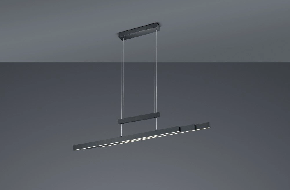 Verstelbare hanglamp Trajan mat zwart Trio 4017807472233