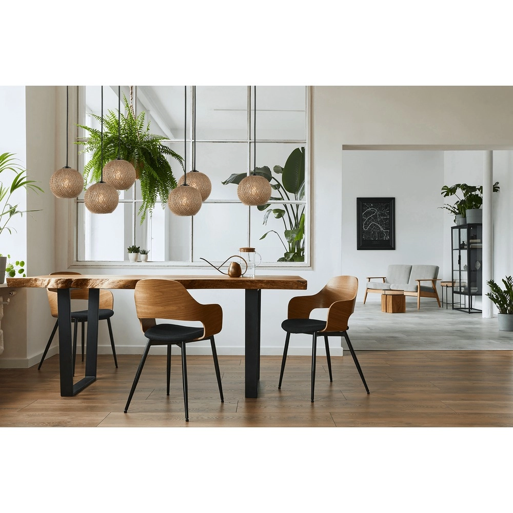 6-lichts hanglamp Corda ovaal rotan Ø 20cm Masterlight 8718121352909