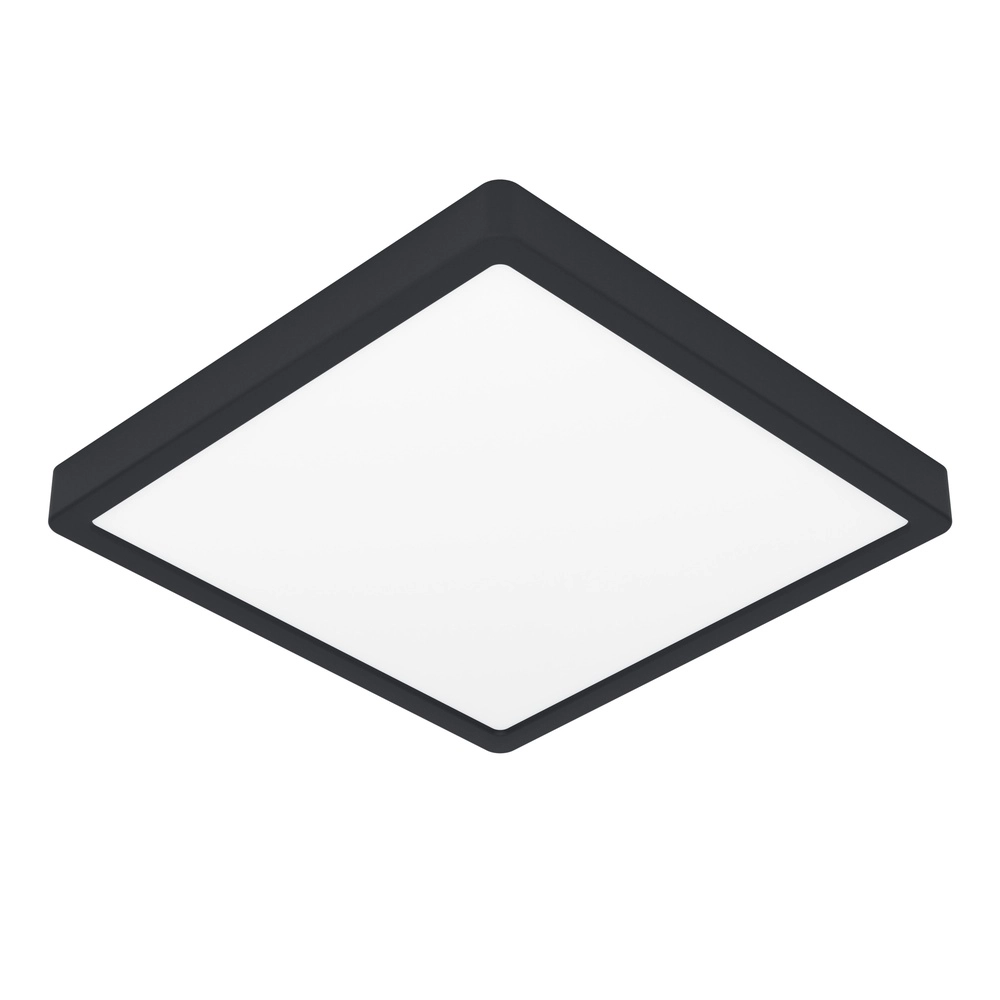 Plafonnière IP44 Fueva 6 vierkant - zwart - 29x29cm