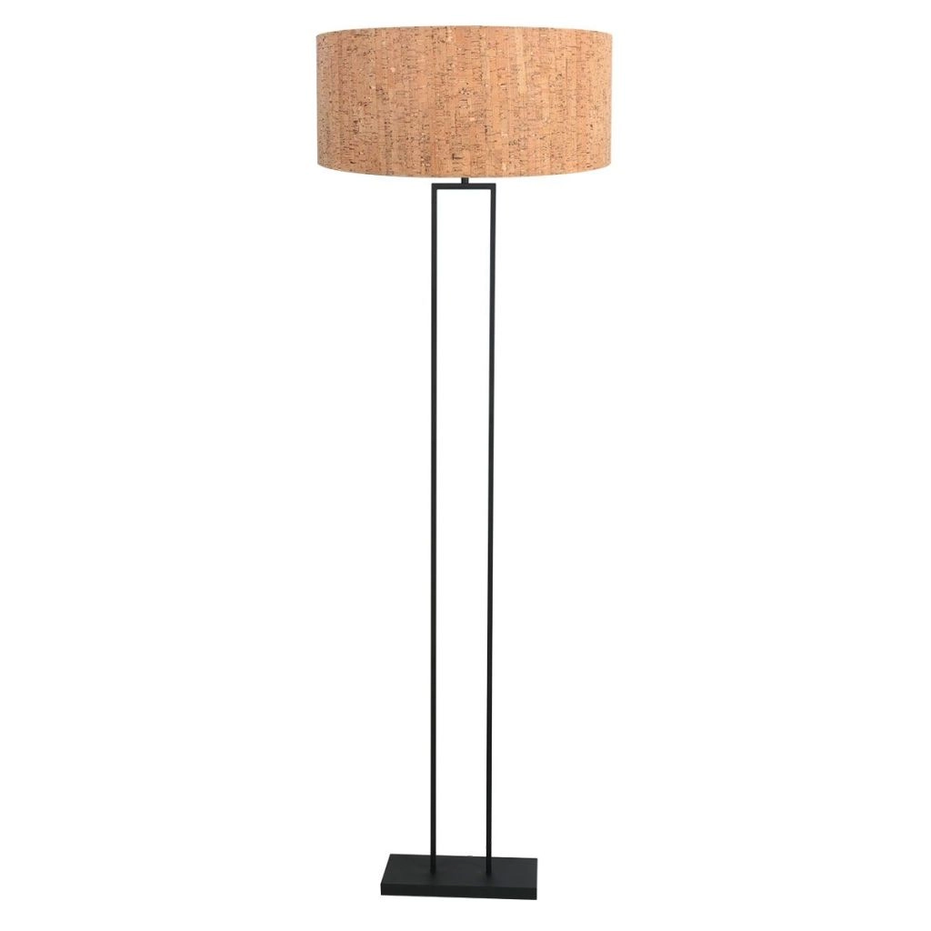 Zwarte vloerlamp Stang met kurk kap Ø50cm Steinhauer 8712746180411