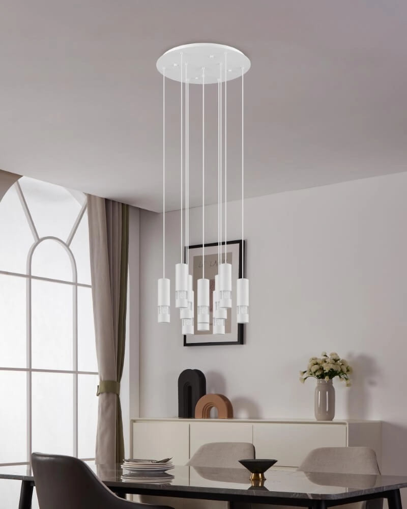 Witte ronde hanglamp Bernabeta 10-lichts Stars of Light 9002759397043