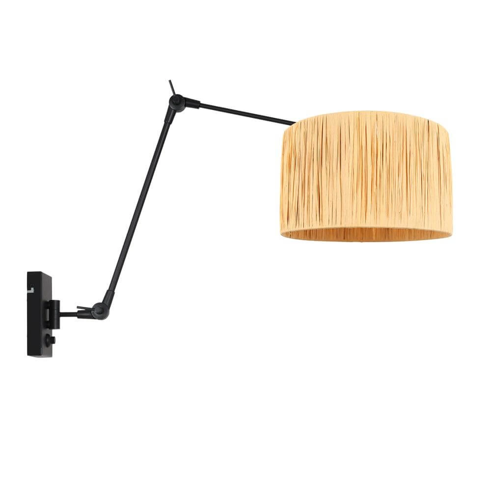 Wandlamp Prestige Chic zwart met strokleurige kap