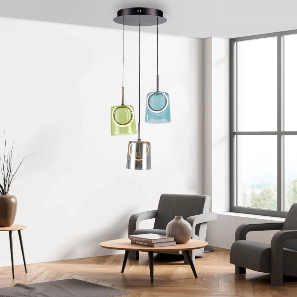 Hanglamp Zula 3-lichts rond Paul Neuhaus 4012248383636